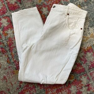 White Abercrombie and Fitch Curve Love Skinny Jeans